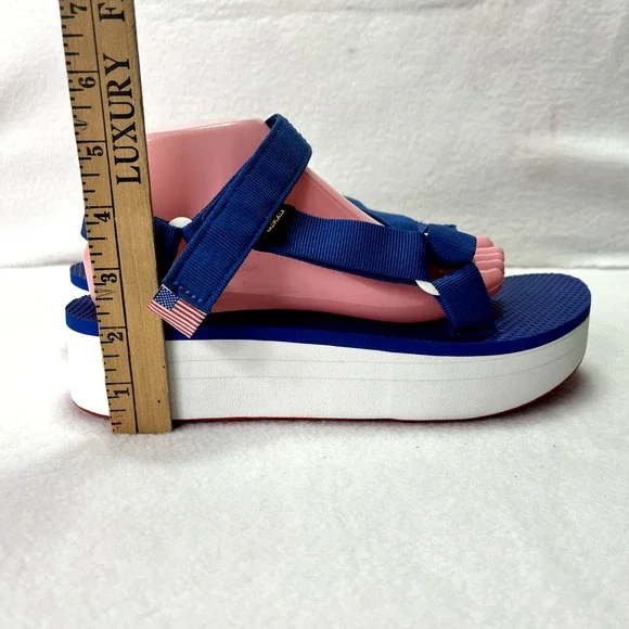 Teva Universal Platform Sandals Women 10 Blue Walking Trail Adjustable Straps - Picture 7 of 13